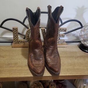 Laredo Classic Stylish Rust Snip Toe Stitched Western Men's Cowboy Boot Sz 8D